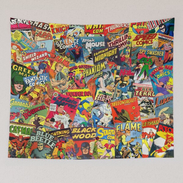 Item preview, Vintage Superhero Comic Book Cover Art Collage designed and sold by hjsmith.