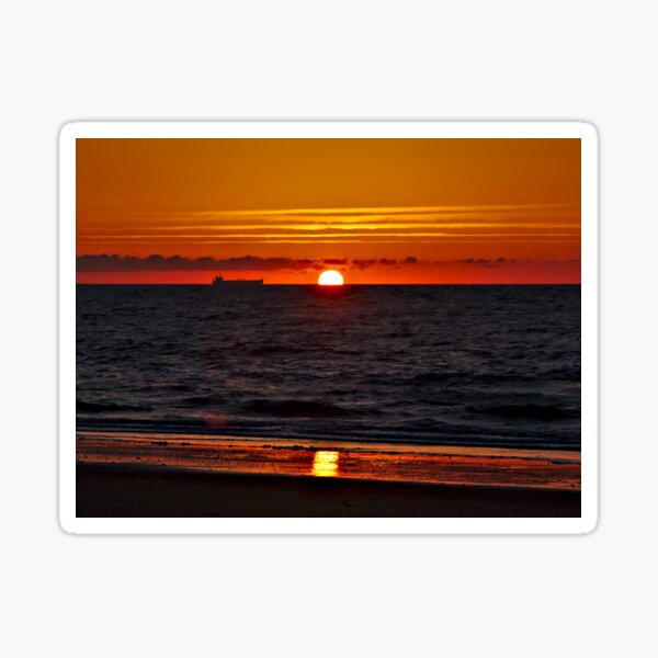 Sunrise on Sandown Beach Isle of Wight Sticker