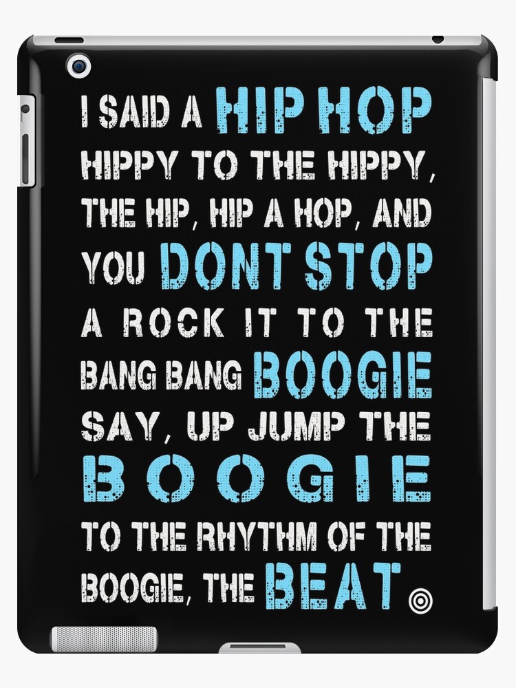 Sugar Hill Gang Rapper S Delight Hip Hop Lyrics Ipad Case Skin By Doolally Redbubble