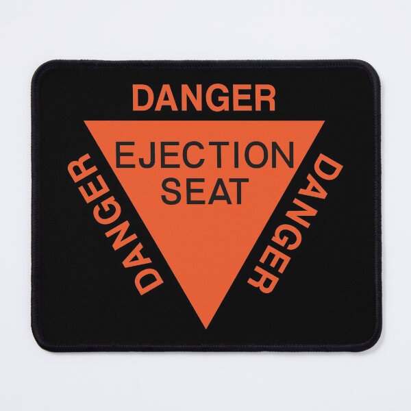 Item preview, Orange Warning sign DANGER DANGER EJECTION SEAT USAF Martin Baker Stickers designed and sold by ARTsPlural.