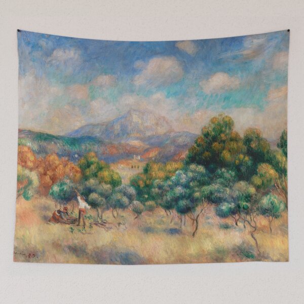 Item preview, Impressionist Painting Mount of Sainte-Victoire (1888–1889) by Pierre-Auguste Renoir designed and sold by Designedbysm.