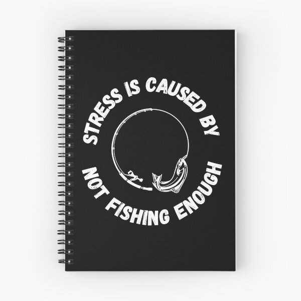 Item preview, Stress Is Caused By Not Fishing Enough Fish On A Curved Circle Rod In Black designed and sold by LuckyKermit.