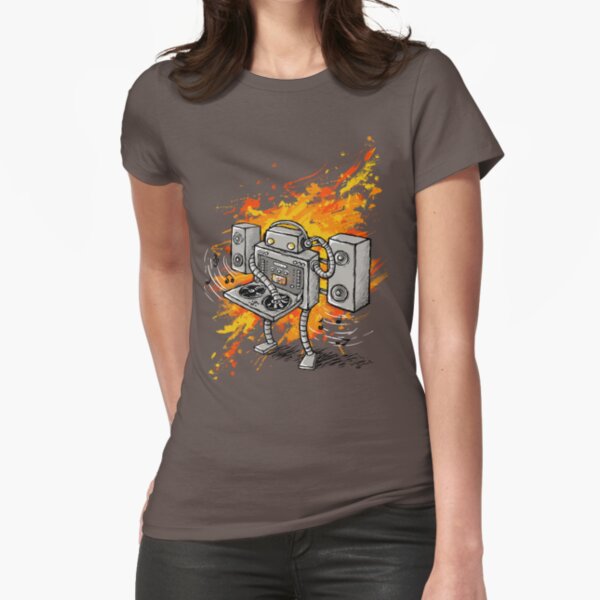 Robot DJ is in the House! Fitted T-Shirt