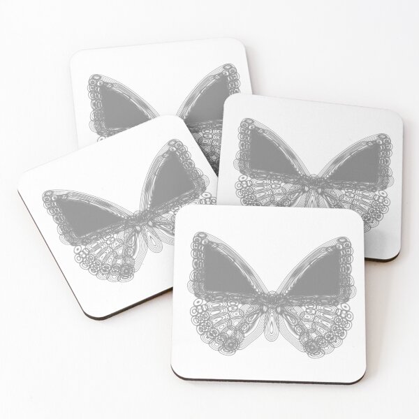 Item preview, Grey line butterfly design designed and sold by Elonium.