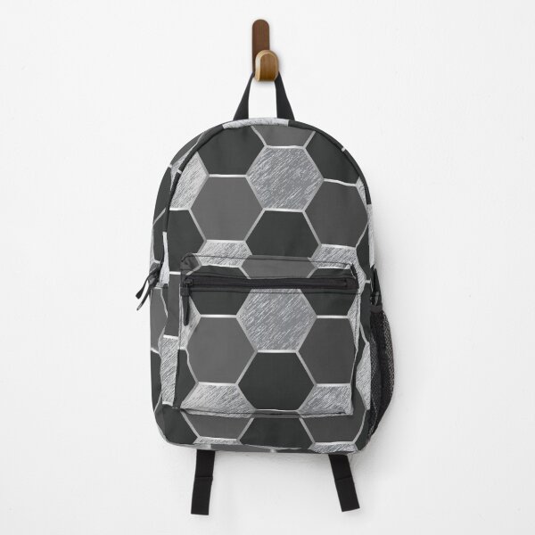 Item preview, Metal Silver and Dark Grey Geometric Hexagon Pattern designed and sold by CynthiaGraphics.