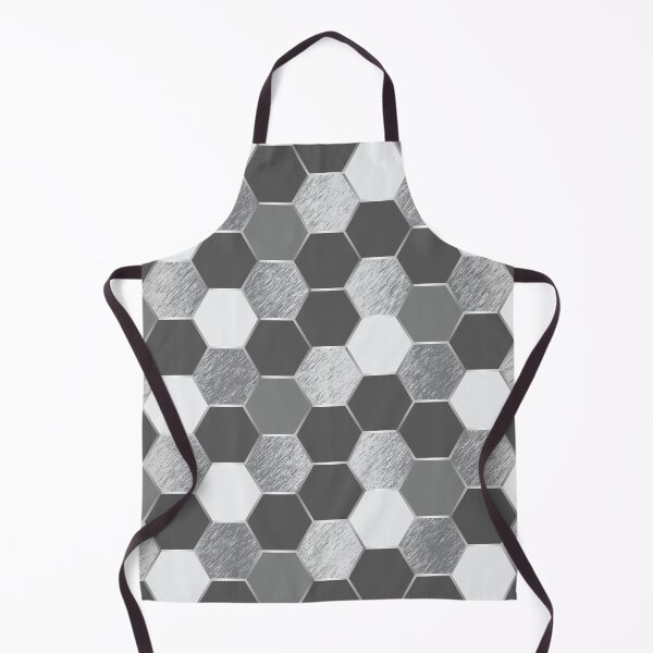 Item preview, Metal Silver and Light Grey Geometric Hexagon Pattern designed and sold by CynthiaGraphics.
