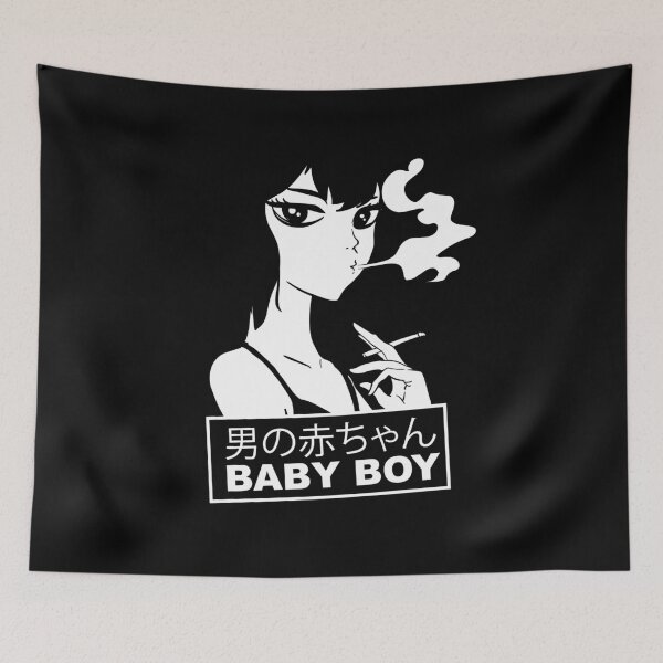 Item preview, Aesthetic Vaporwave Baby Boy Smoking. Japanese Anime Otaku design designed and sold by D-C-Designs.