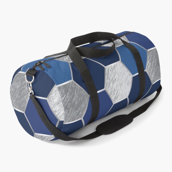 Item preview, Metal Silver and Dark Blue Geometric Hexagon Pattern designed and sold by CynthiaGraphics.