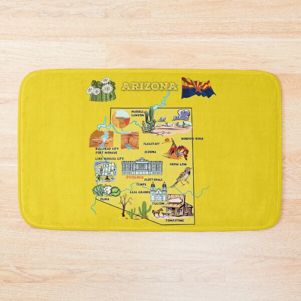 Item preview, Arizona state map with major cities,Tourist Destinations, landmarks, USA designed and sold by mashmosh.