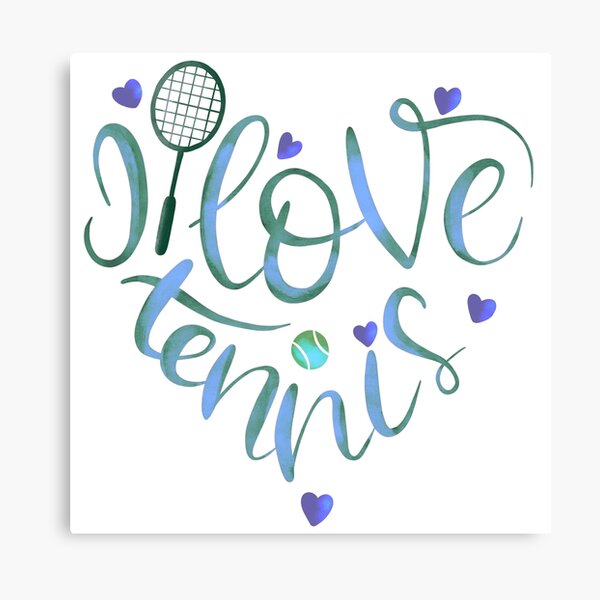 I Love Tennis - Blue Canvas Print