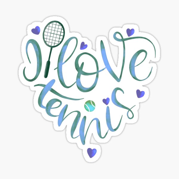 I Love Tennis - Blue Sticker