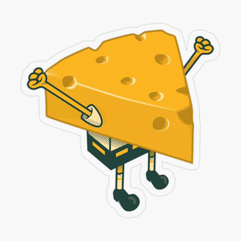 Green Bay Football Mascot Cheese Man - Green Bay - Sticker