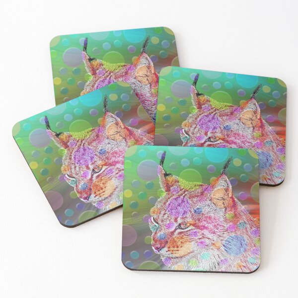 Item preview, Smiling, colorful lynx - abstract designed and sold by MarionsArt.