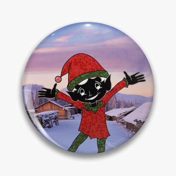 Item preview, christmas glitter elf in snow scene designed and sold by obsedian-dream.