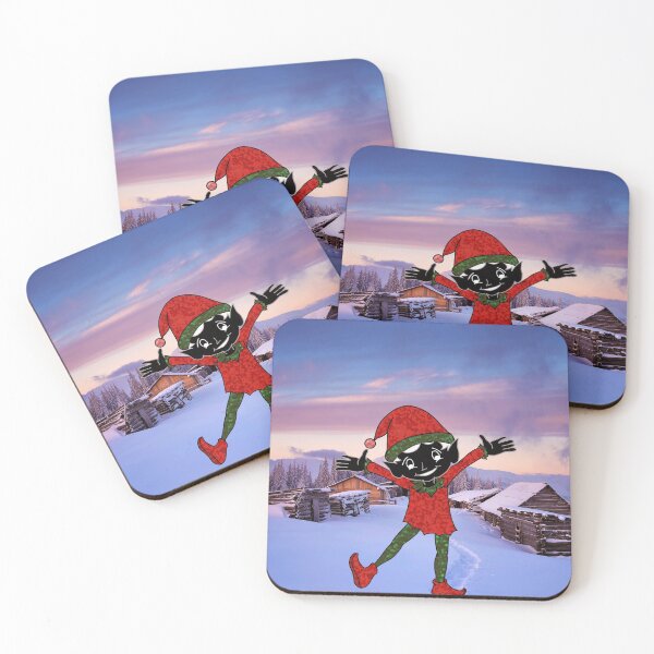 Item preview, christmas glitter elf in snow scene designed and sold by obsedian-dream.