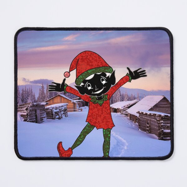 Item preview, christmas glitter elf in snow scene designed and sold by obsedian-dream.