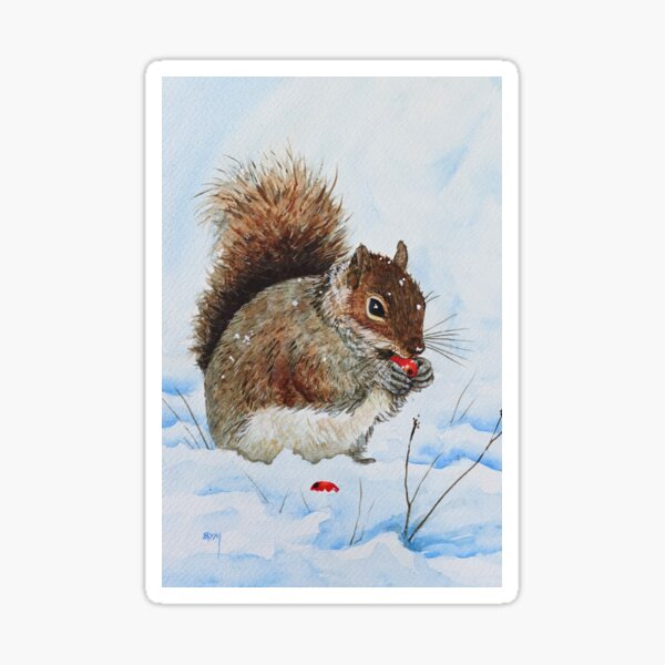 Squirrel in the snow Sticker