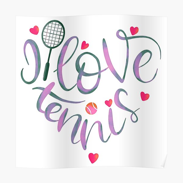 I Love Tennis - Pink Poster