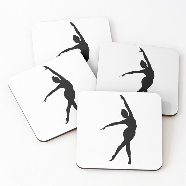 Item preview, The contour of a beautiful young girl doing gymnastics. Black silhouette of a graceful sportswoman. designed and sold by kosnatvi.