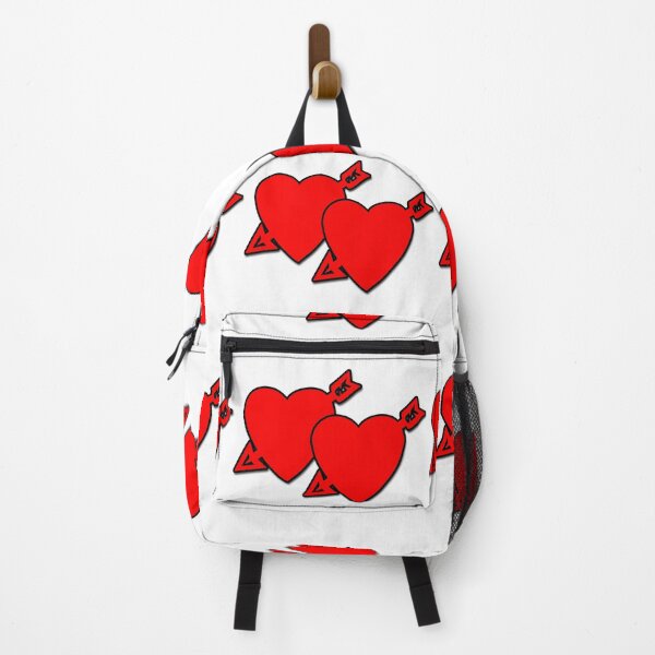 Item preview, Double Red Cartoon Hearts with Arrows Pattern on a White Background Non-Repeating Pattern designed and sold by Nicolette Olivier.