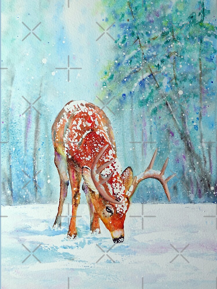 Stag in the Snow by BethanyMilam