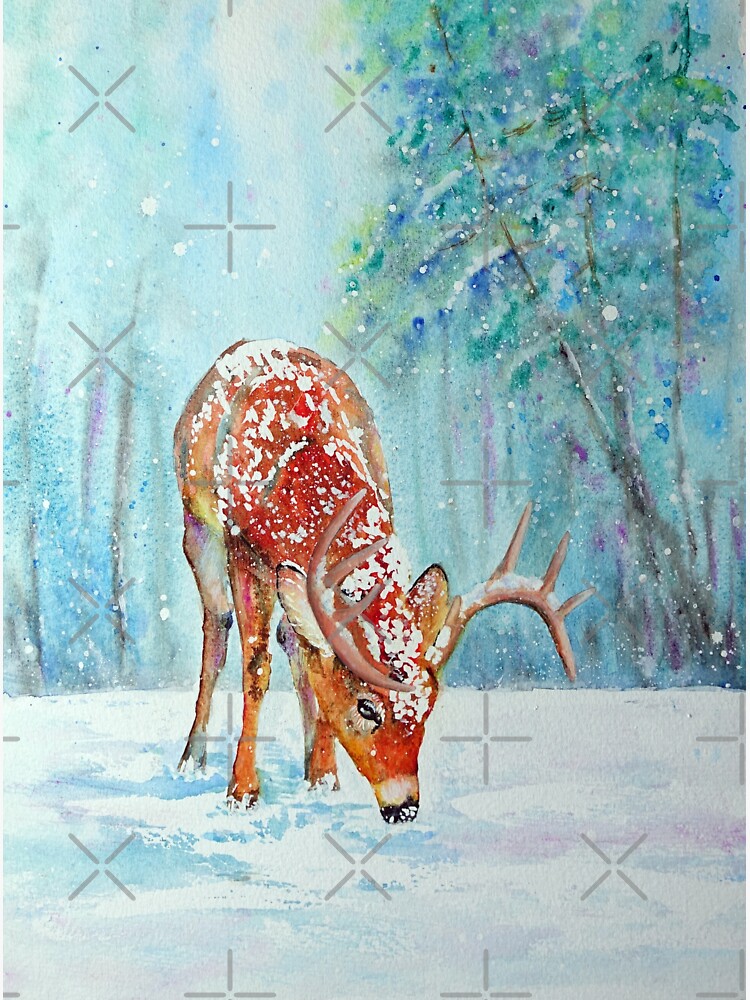 Stag in the Snow by BethanyMilam