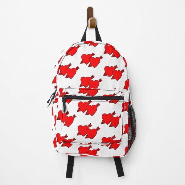 Item preview, Double Red Cartoon Hearts with Arrows Pattern on a White Background Repeating Pattern designed and sold by Nicolette Olivier.
