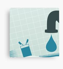 Crane with water Canvas Print