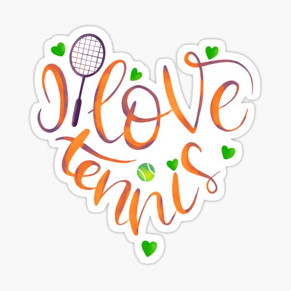 I Love Tennis - Orange Sticker