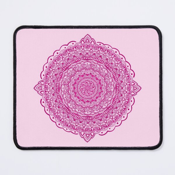 Pink Raspberry Mandala Mouse Pad