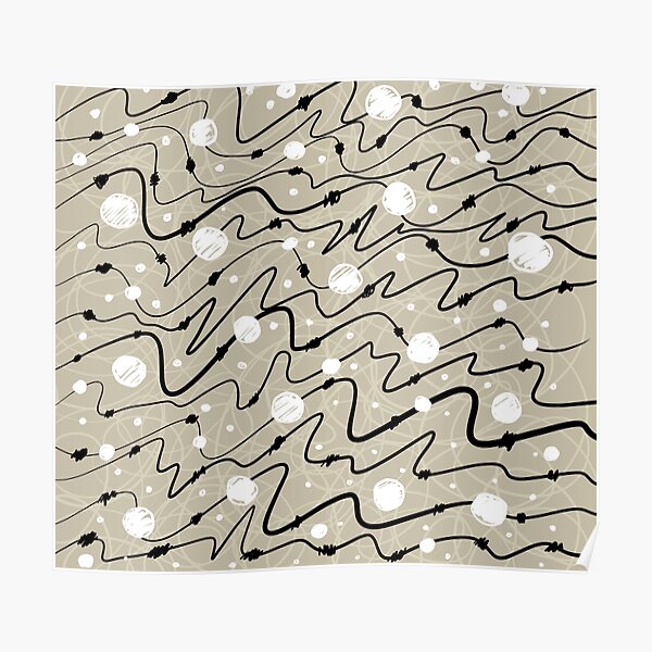 Motif perle et fil beige sable Poster