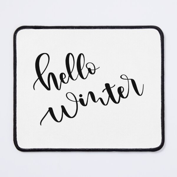 Artikelvorschau, Hallo Winter. Satz. Schwarzer Text. Beschriftung. Kalligraphie. entworfen und verkauft von AnaStickerD.