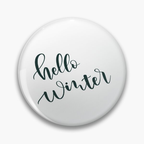 Item preview, Hello winter. Sentence. Dark Green Text. Lettering. Calligraphy. designed and sold by AnaStickerD.