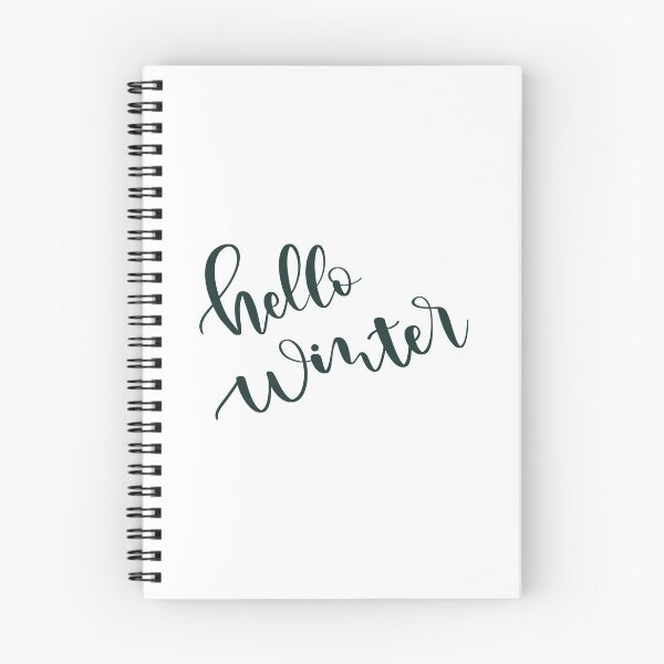Item preview, Hello winter. Sentence. Dark Green Text. Lettering. Calligraphy. designed and sold by AnaStickerD.