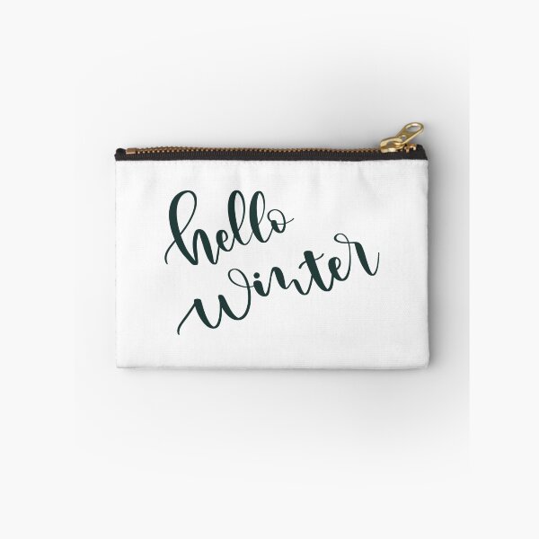 Item preview, Hello winter. Sentence. Dark Green Text. Lettering. Calligraphy. designed and sold by AnaStickerD.