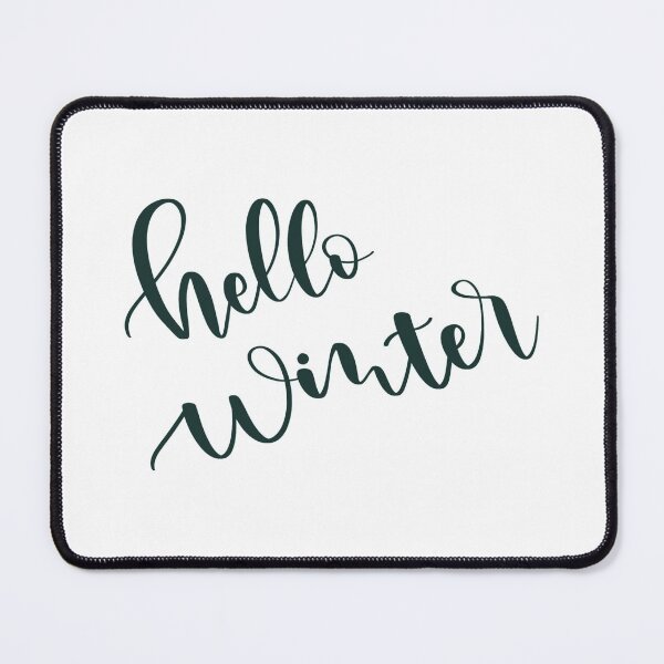 Item preview, Hello winter. Sentence. Dark Green Text. Lettering. Calligraphy. designed and sold by AnaStickerD.