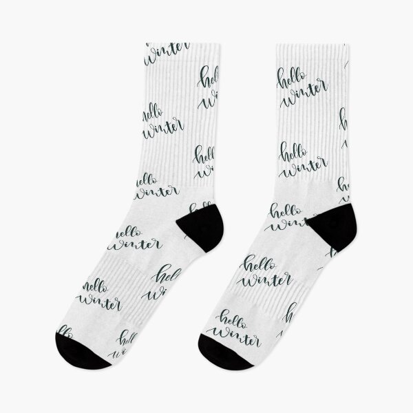 Item preview, Hello winter. Sentence. Dark Green Text. Lettering. Calligraphy. designed and sold by AnaStickerD.