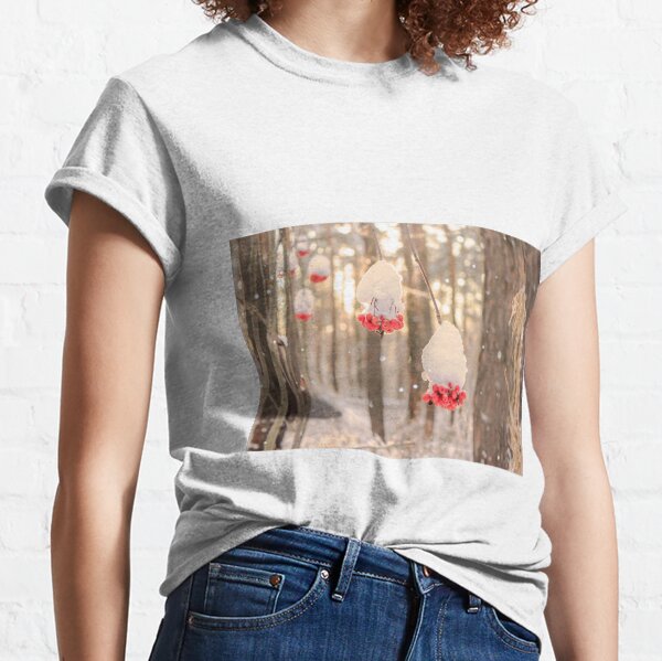 Rowan berries in the snow Classic T-Shirt