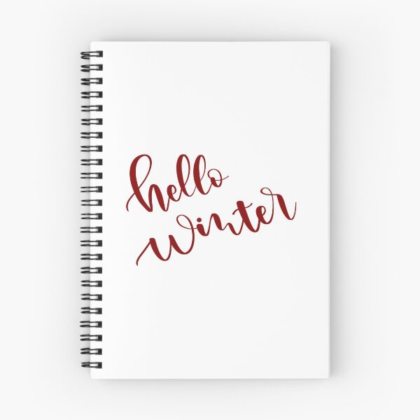 Item preview, Hello winter. Sentence. Dark Red Text. Lettering. Calligraphy. designed and sold by AnaStickerD.