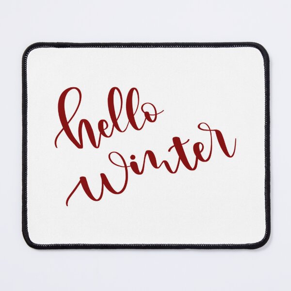 Item preview, Hello winter. Sentence. Dark Red Text. Lettering. Calligraphy. designed and sold by AnaStickerD.