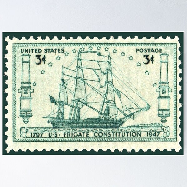 Item preview, 1797 US FRIGATE CONSTITUTION 1947 POSTAGE STAMP designed and sold by Joyful-Express.
