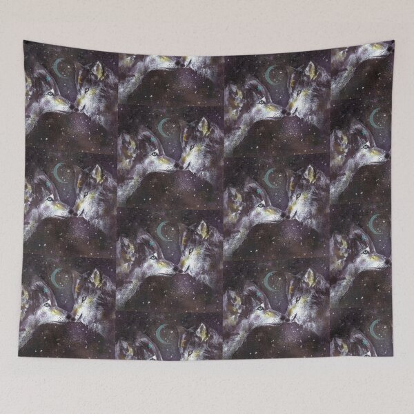 Item preview, Wolf Love CUSHION TOTE BAG ART PRINT designed and sold by Sarah-Wilde.