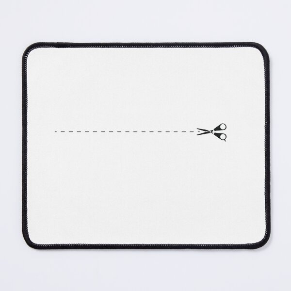 Item preview, Cut Here / White Black Pattern, Scissors dotted line, black horizontal line and scissors art designed and sold by Adbor-Tb.