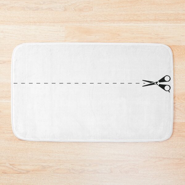 Item preview, Cut Here / White Black Pattern, Scissors dotted line, black horizontal line and scissors art designed and sold by Adbor-Tb.