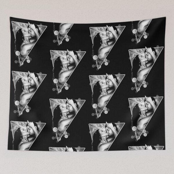 Item preview, Spark- a portrait of love (monochromatic illustration on black) designed and sold by Anicatattoos.