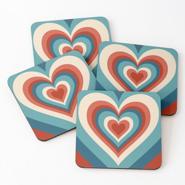 Item preview, Patrón de corazones retro de los años 70 designed and sold by ind3finite.