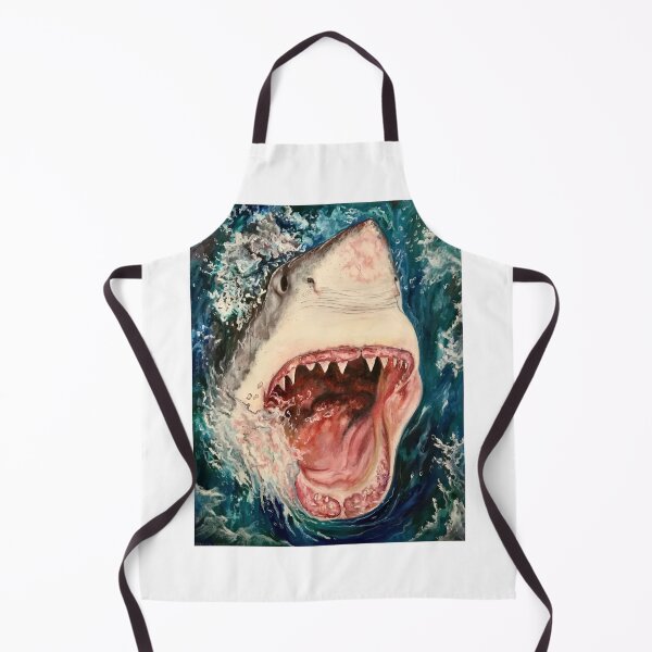 Item preview, Great White Shark Oil Painting designed and sold by Kyra C. Kalageorgi.