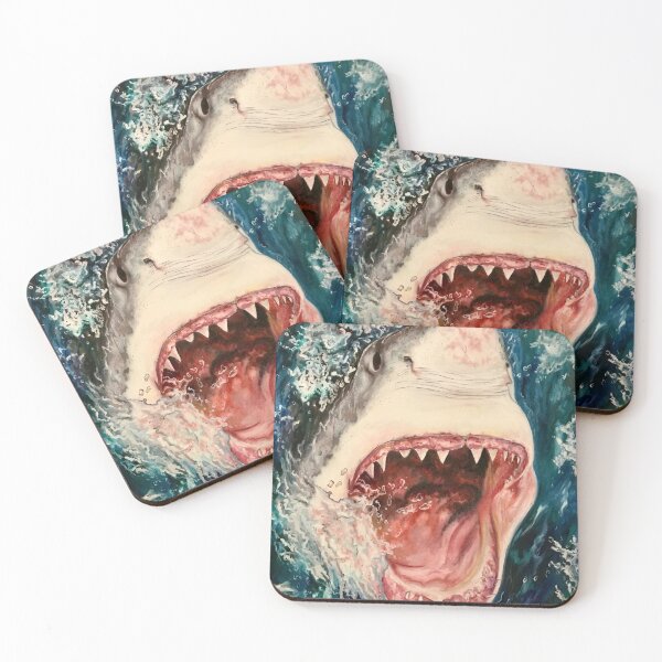 Item preview, Great White Shark Oil Painting designed and sold by Kyra C. Kalageorgi.
