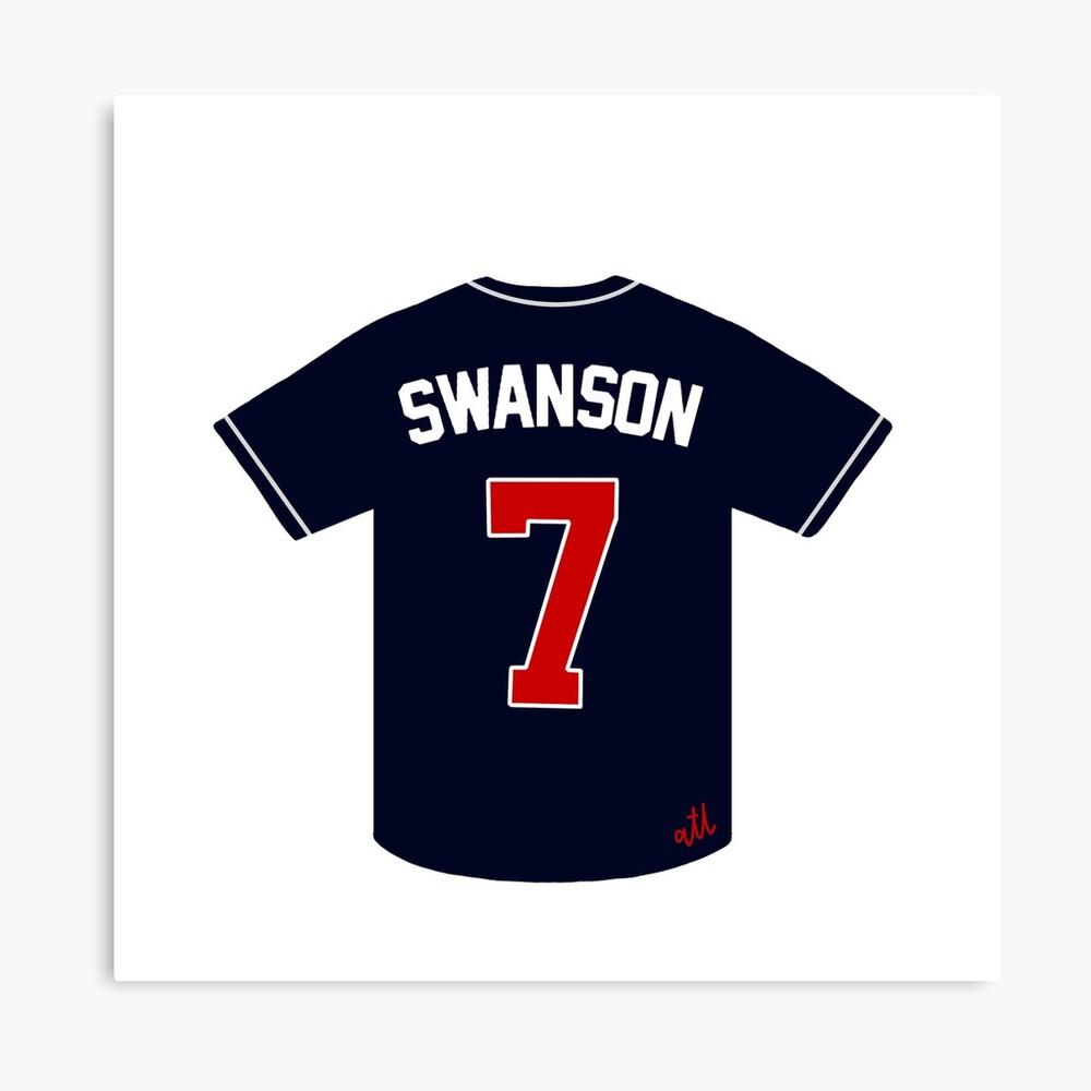 dansby swanson jersey number Poster for Sale by madisonsummey