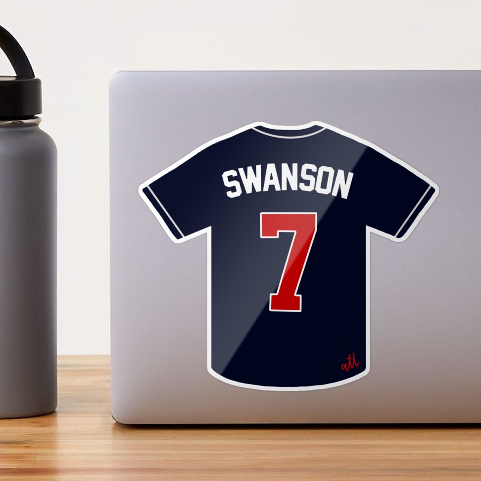 dansby swanson jersey number Sticker for Sale by madisonsummey